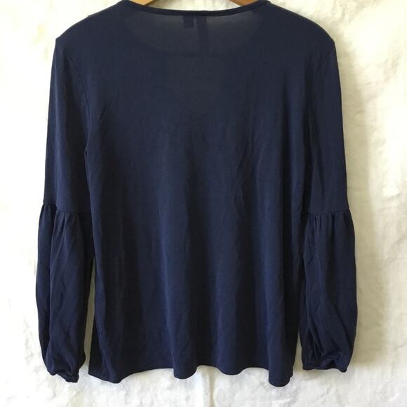 Alya Blue Cut Out Embellished Blouse - Picture 9 of 13